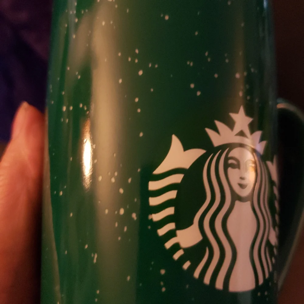 Starbucks 2020 Green and‎ White Speckle Coffee Mug 16oz fl.